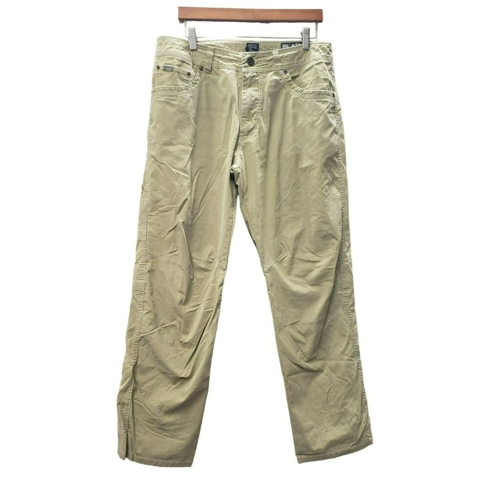 Kühl  Revolvr Pants, Mens 33x32, Beige, Nylon Cotton Blend, hem wear, few spots